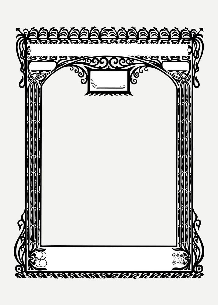 Frame vector with vintage black border, remixed from the artworks by Johann Georg van Caspel
