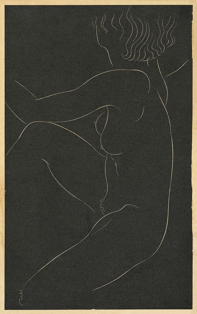Female nude, seated. (1937) by Eric Gill. Original from The Museum of New Zealand Te Papa Tongarewa. Digitally enhanced by…