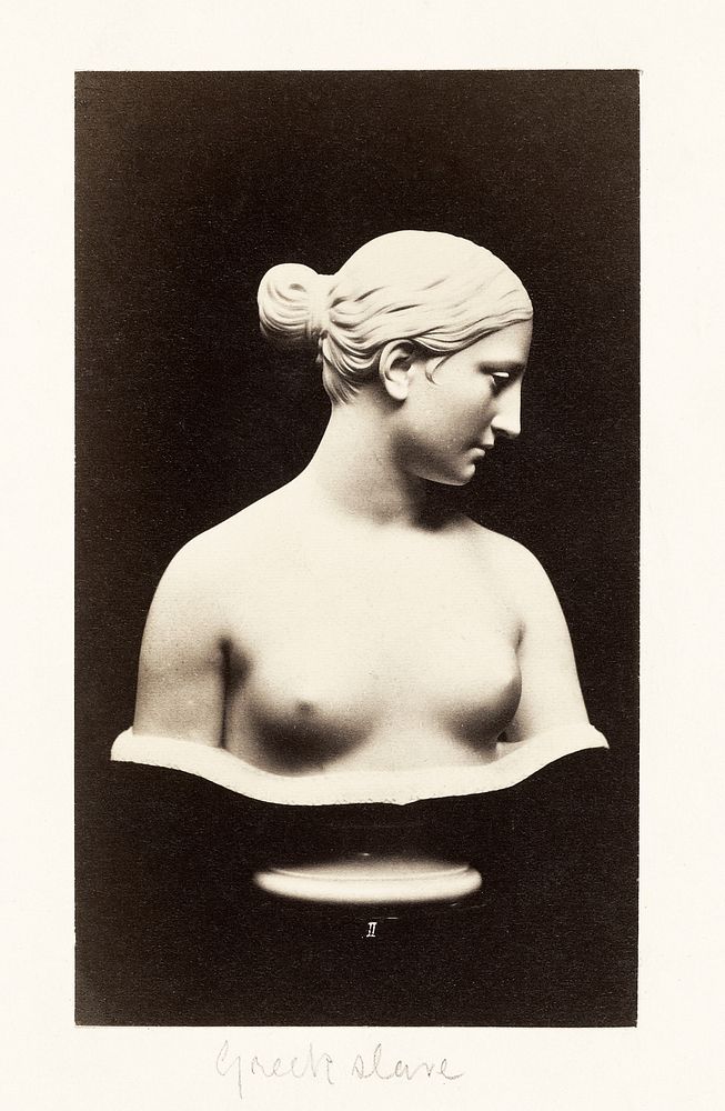 Naked woman sculpture, Bust of Greek Slave (1870&ndash;1890) by Hiram Powers. Original from The Getty. Digitally enhanced by…