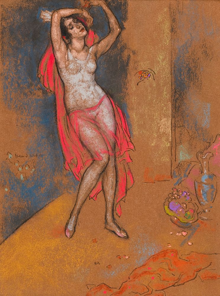 Standing Nude woman. Anna Pavlova in Oriental Fantasy, Chicago (ca. 1915-1916) by William Penhallow Henderson. Original from…