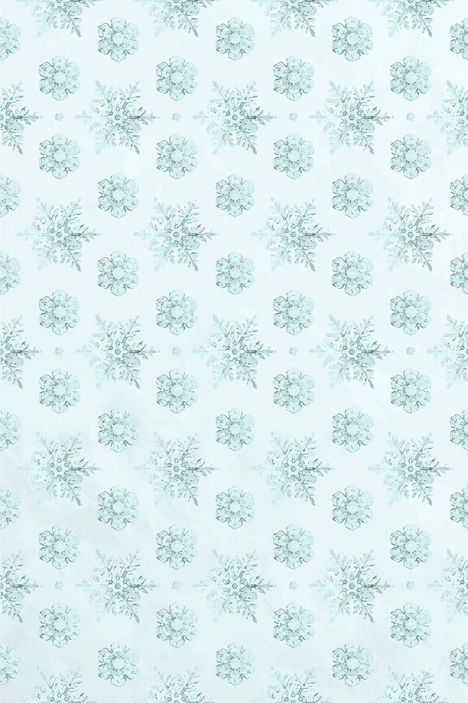 Snowflake Christmas pattern background vector, remix of photography by Wilson Bentley