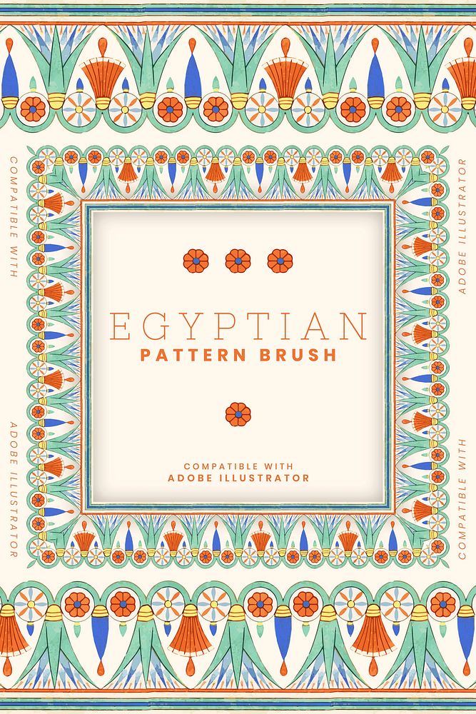 Egyptian pattern brush vector for editable designs