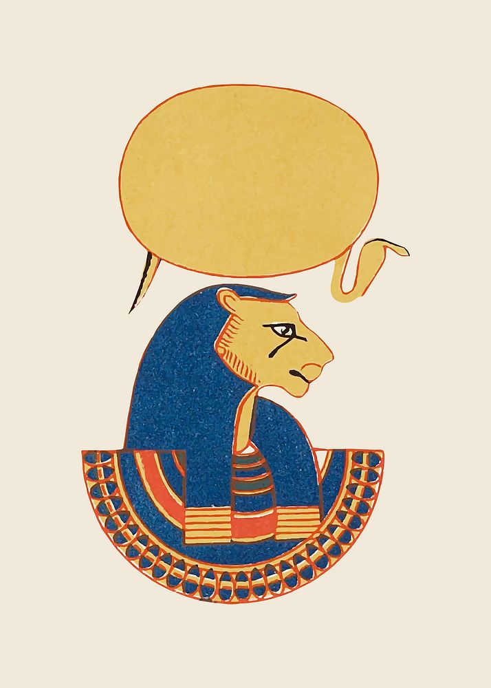Ancient Tefnut Egyptian goddess vector element illustration