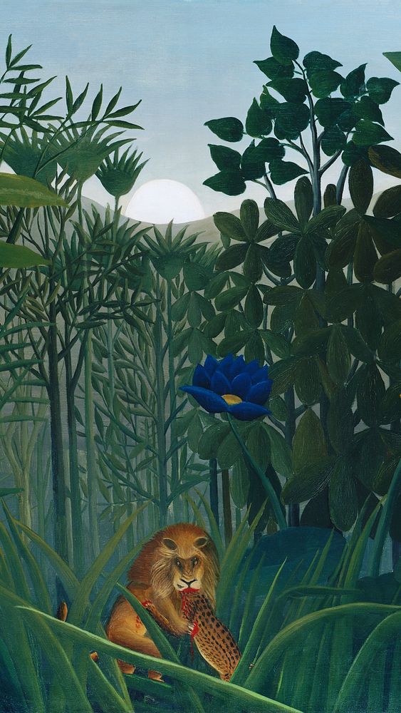 Rousseau mobile wallpaper, phone background, The Repast of the Lion