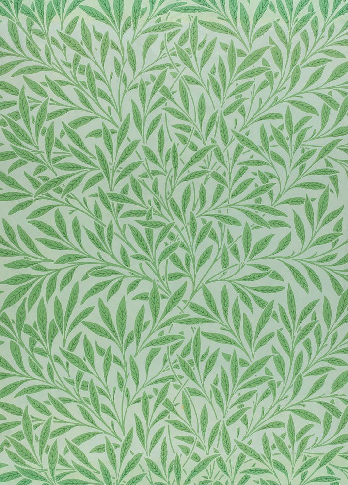 William Morris's Willow (1874) famous pattern. Original from The Smithsonian Institution. Digitally enhanced by rawpixel.