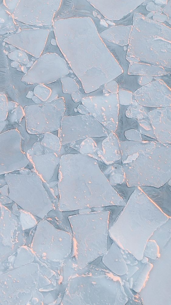 iPhone wallpaper background, cracked ice on the frozen sea in Greenland
