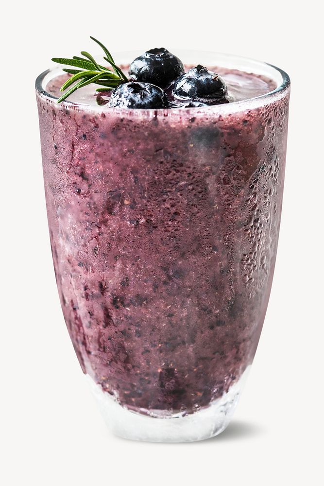 Blueberry smoothie sticker, healthy drinks image psd