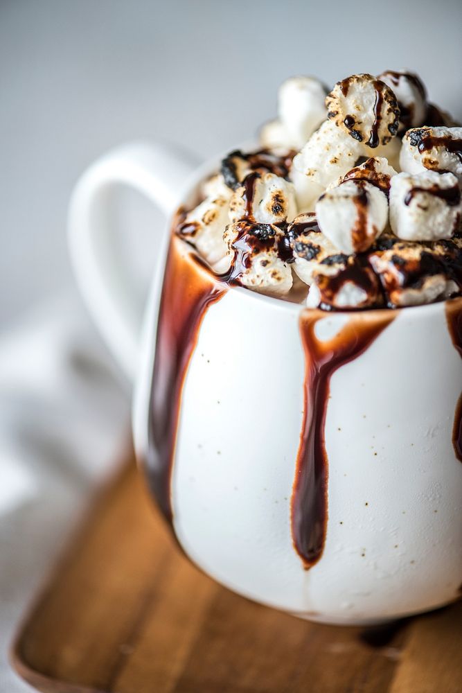 Hot chocolate drink with marshmallows