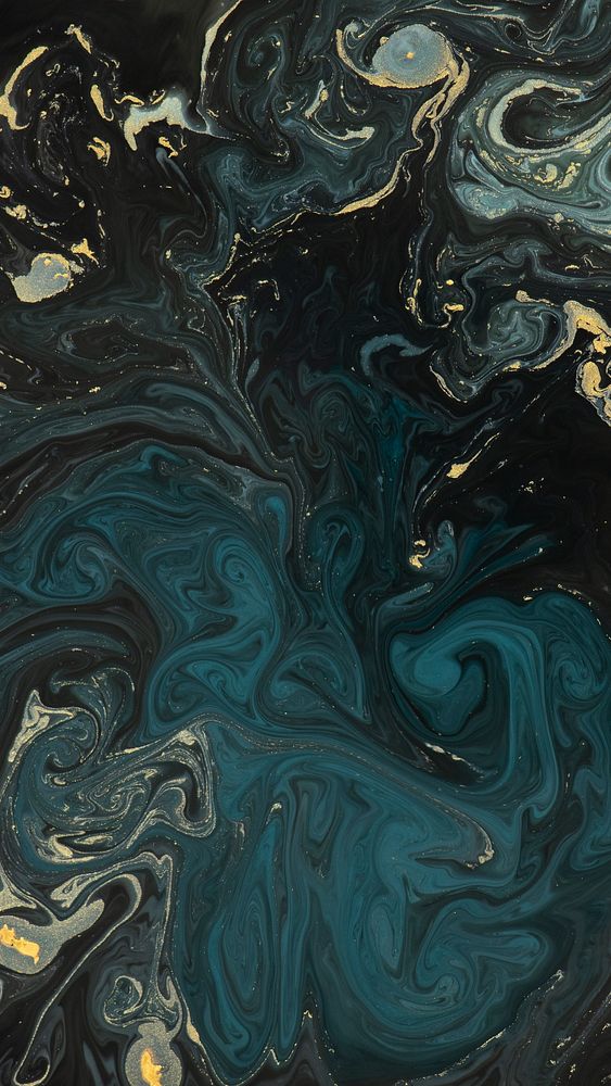 Dark iPhone wallpaper, abstract fluid marble background
