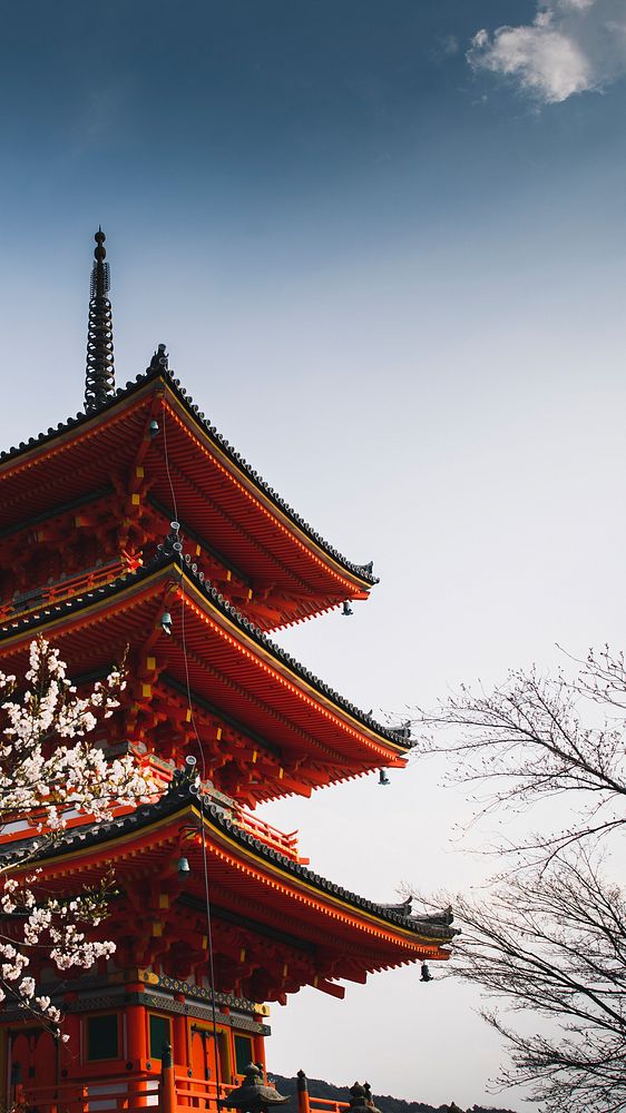Travel iPhone wallpaper, Chureito pagoda in Fujiyoshida, Japan mobile background, travel destination