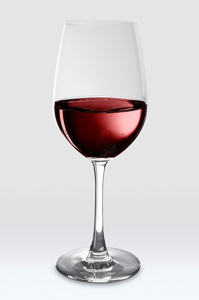 Red wine in a glass mockup