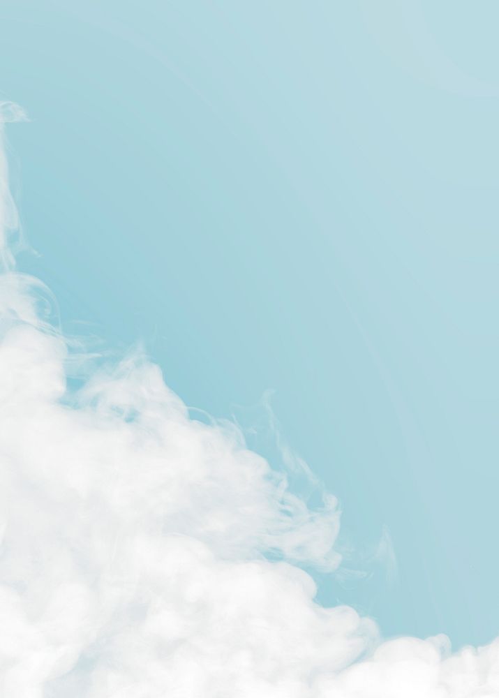 White smoke effect design element on a blue background