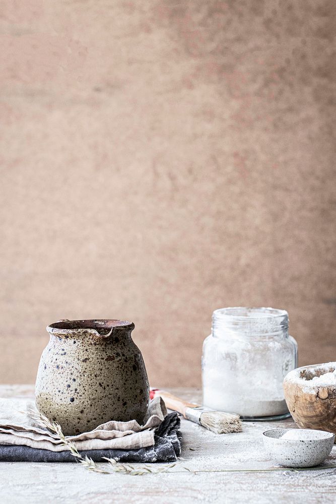 Bread ingredients in a kitchen