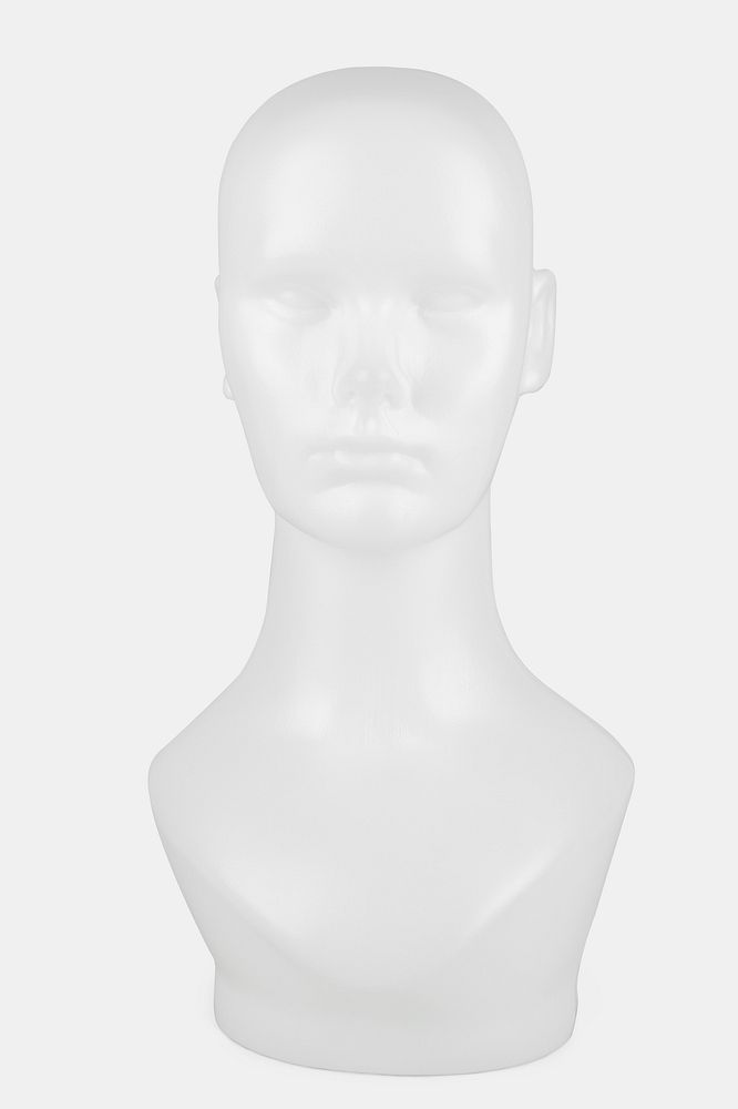 White mannequin head mockup