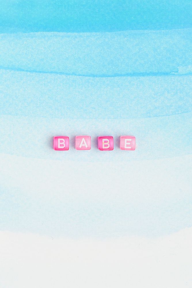 Babe word typography alphabet beads