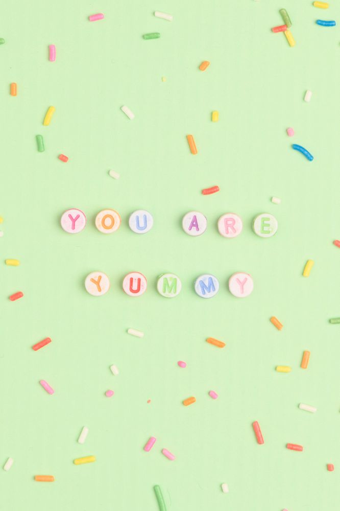 You are yummy typography beads alphabet