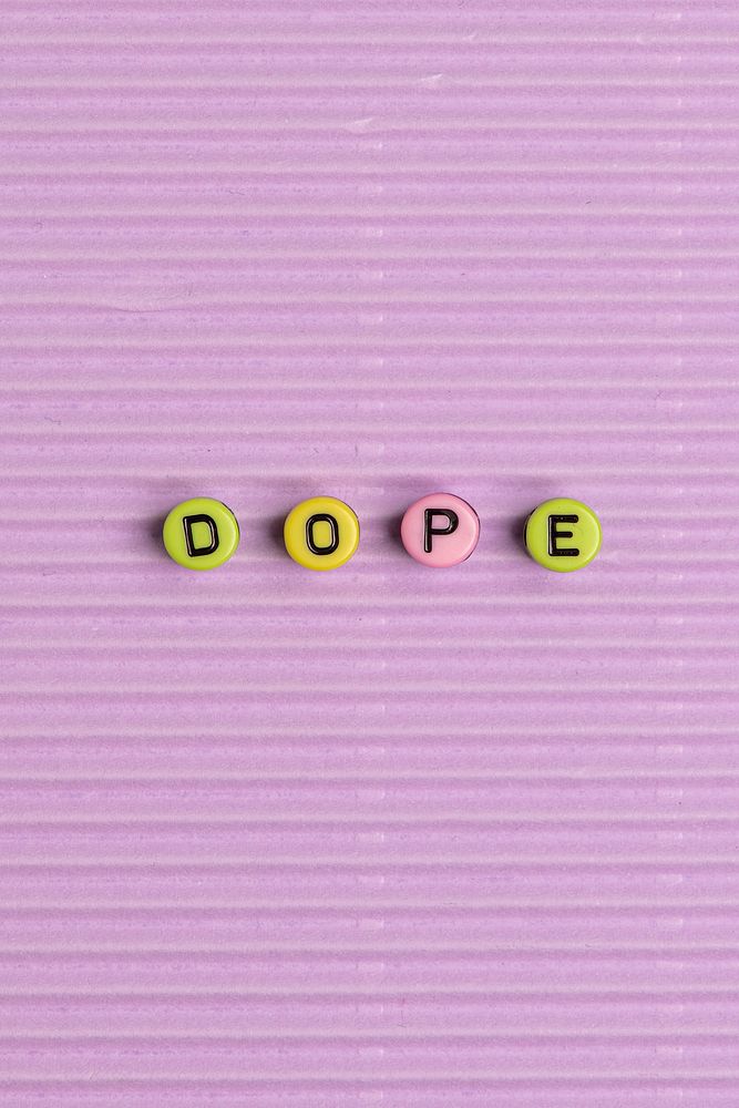 Dope word typography alphabet beads