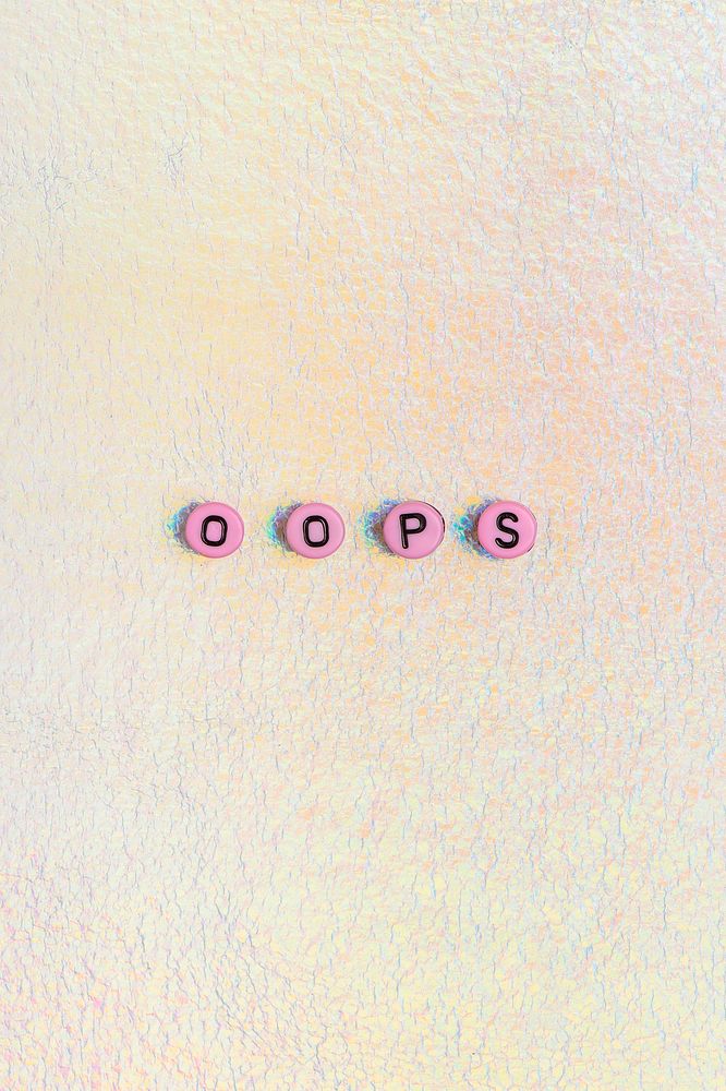 Oops interjecting beads text lettering typography 