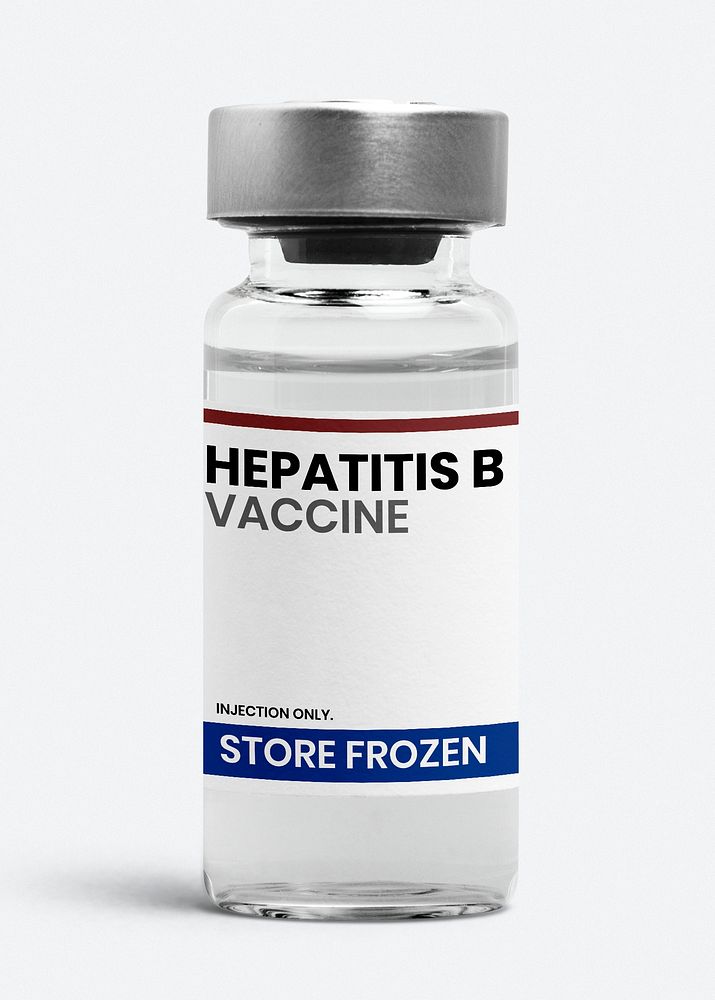 Hepatitis B vaccine vial bottle with store frozen label