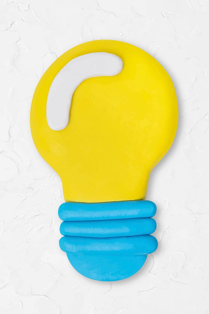 Light bulb clay icon vector cute handmade marketing creative craft graphic