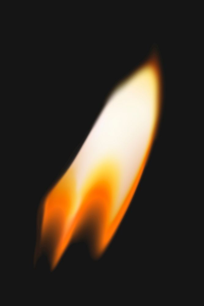 Lighter flame sticker, realistic burning fire image vector