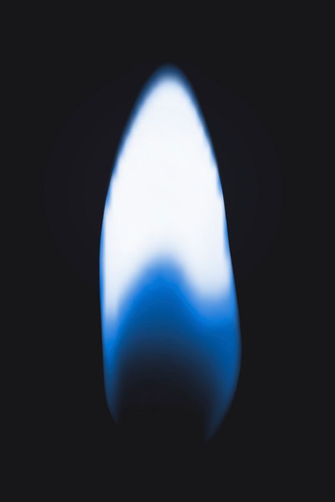 Lighter flame sticker, realistic burning blue fire image vector