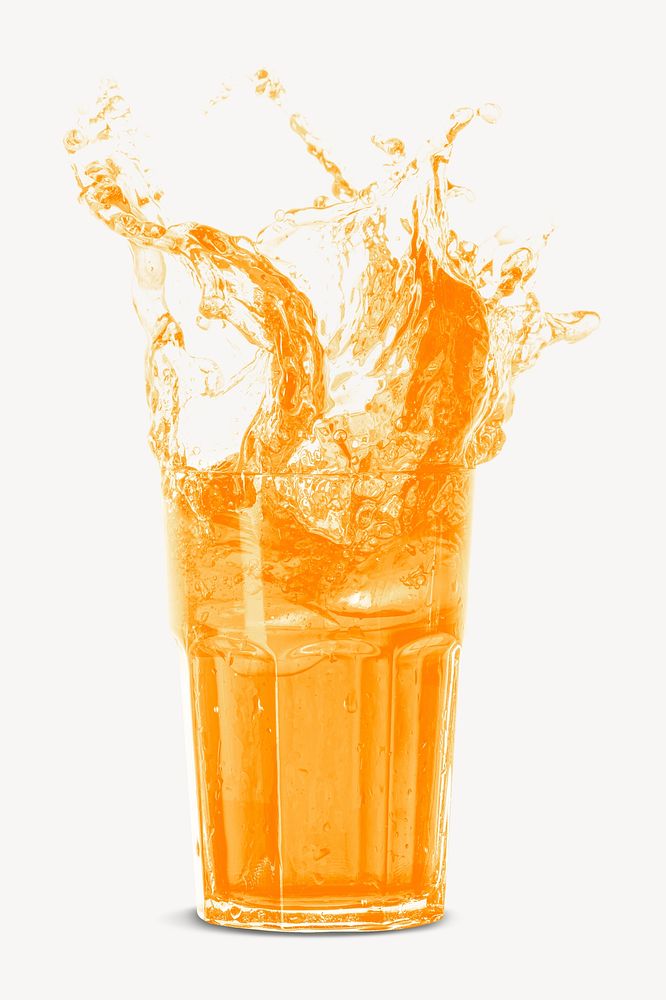Orange soda splash, soft drink image psd