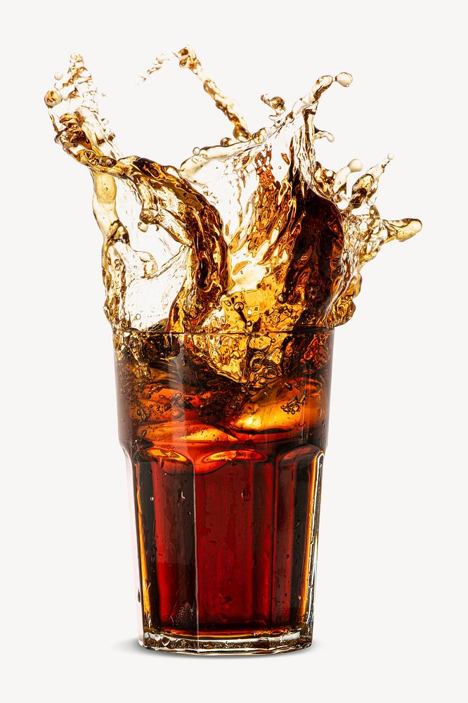 Cola splash, soft drink image psd