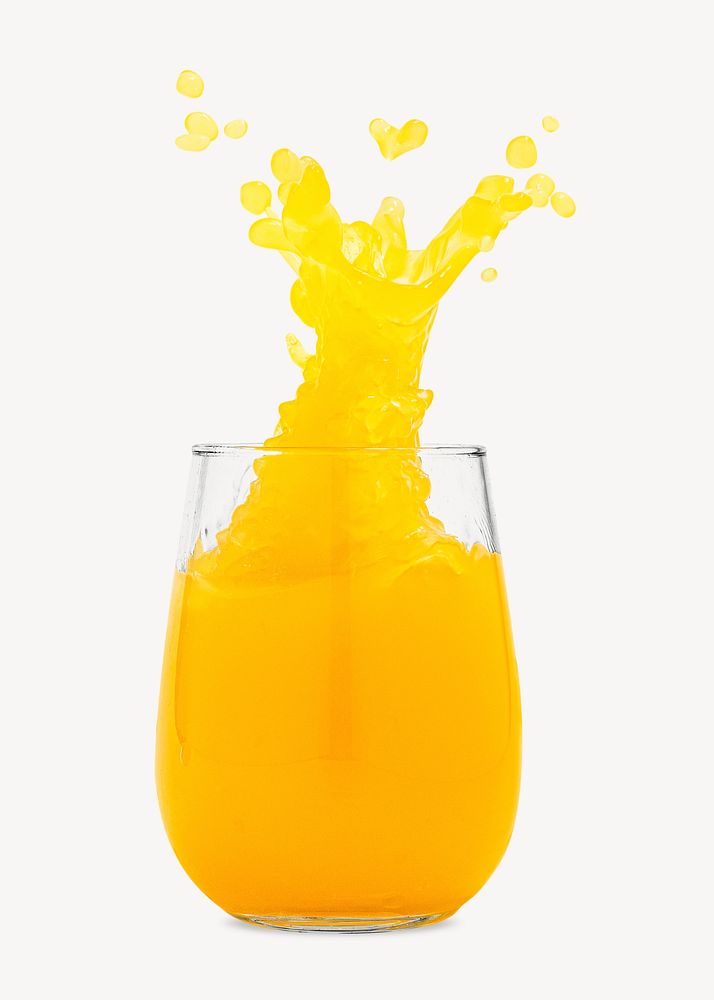 Orange juice collage element, healthy drink design psd