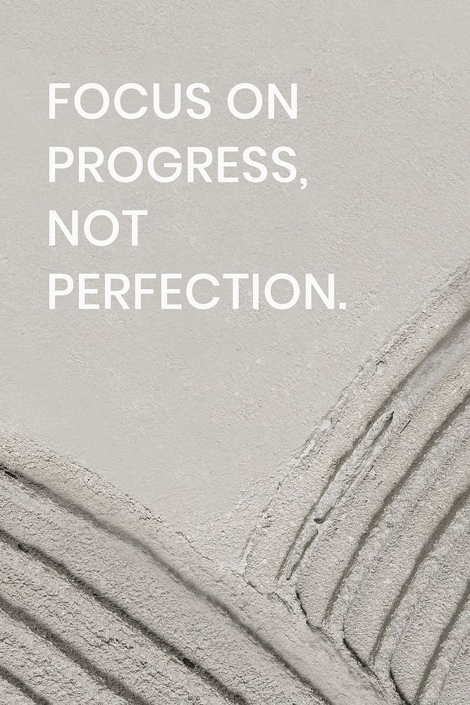Gray textured poster template vector with focus on progress not perfection text