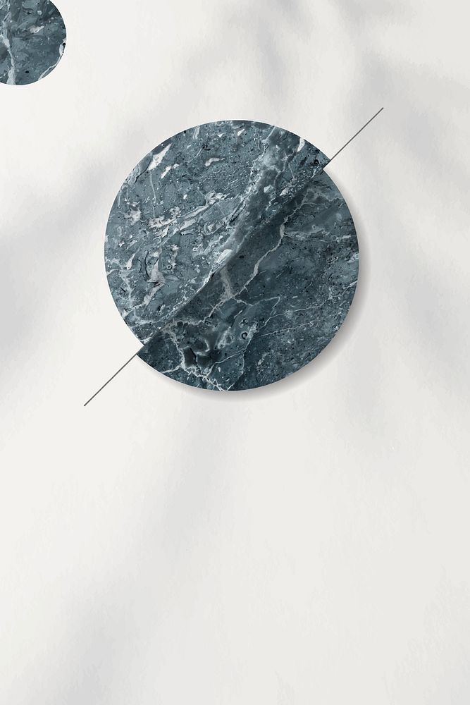 Bluish gray marble circle on white background vector