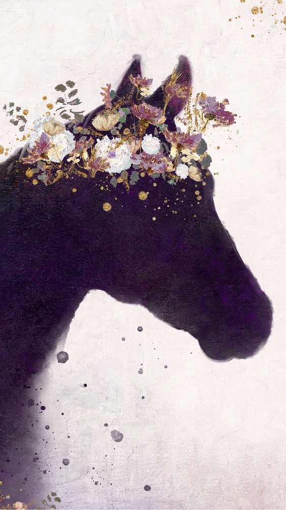 Horse iPhone wallpaper, aesthetic background