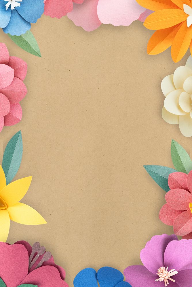 Colorful and tropical floral frame mockup