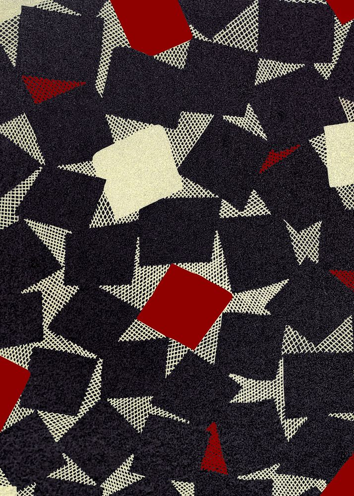 Square patterned vintage fabric, remix from original artwork