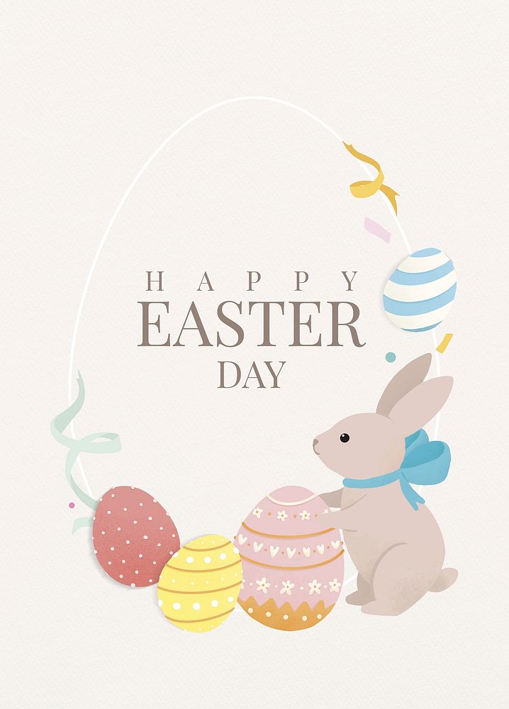 Colorful happy Easter day template design vector