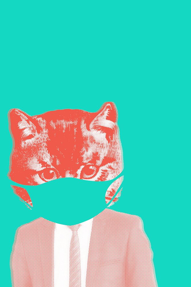Cat wearing a face mask during coronavirus pandemic illustration