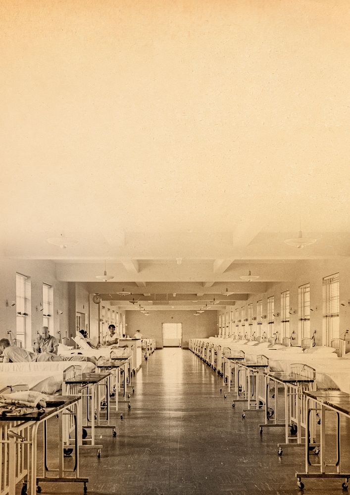 Historical photograph of a field hospital during the Spanish Flu Pandemic in Europe