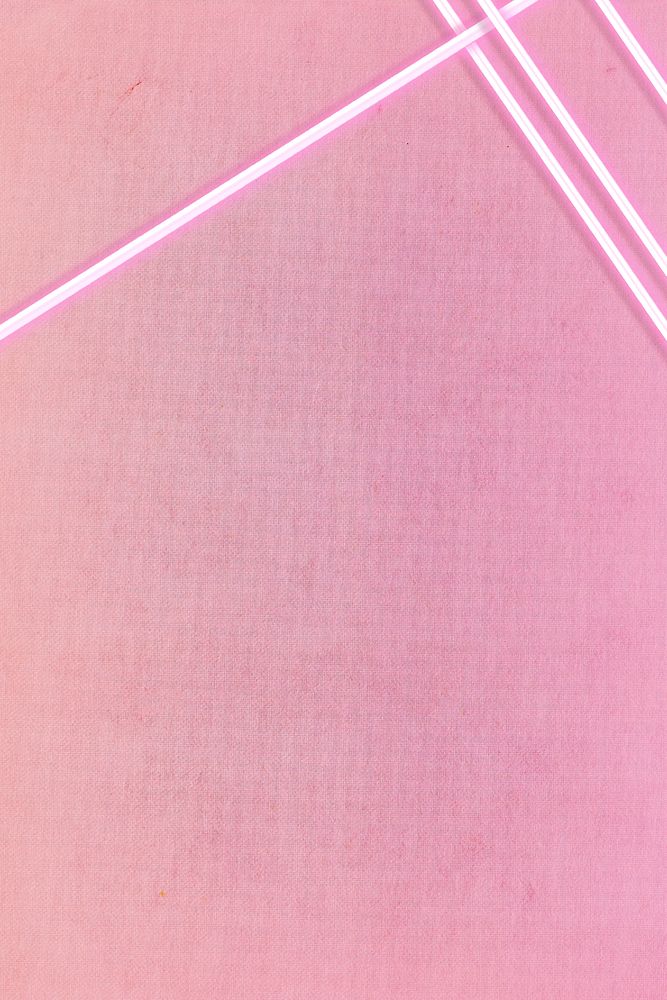 Glowing neon line on a pink background