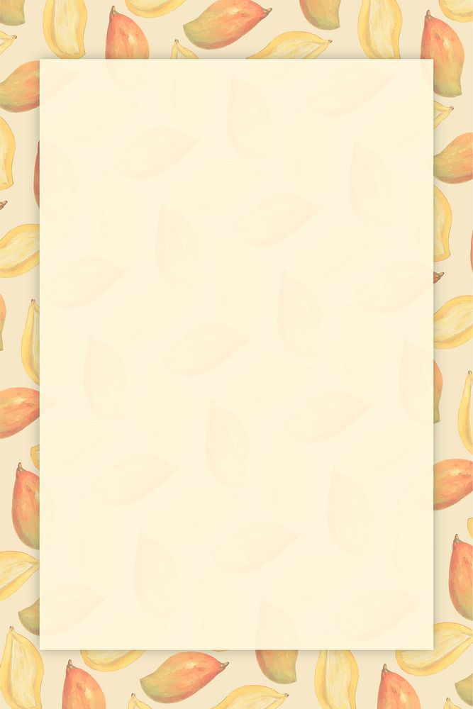 Hand drawn natural fresh mango frame vector