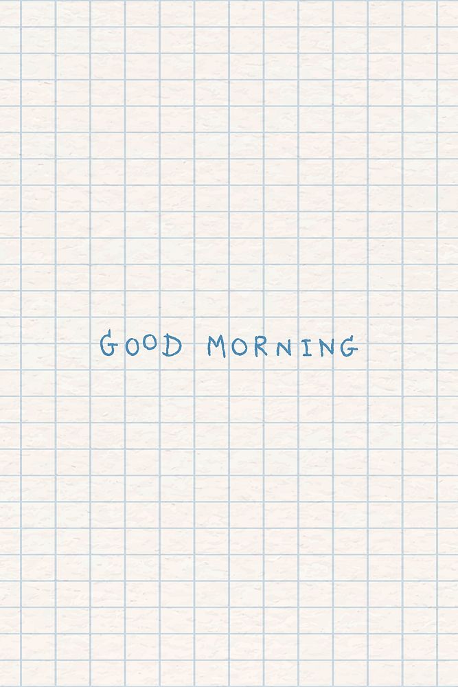 Stylish good morning word on grid background vector