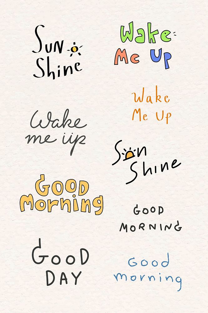  Set of good morning word vector