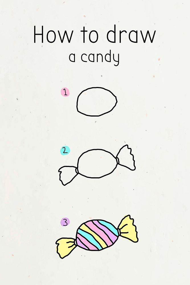 How to draw a candy doodle tutorial vector
