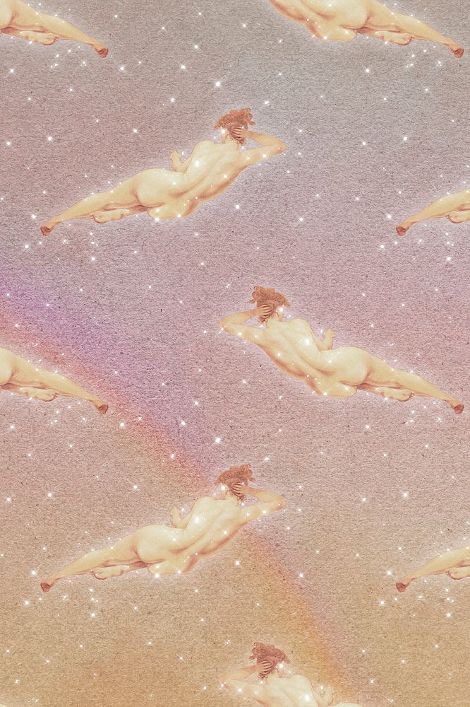 Reclining nude women patterned background