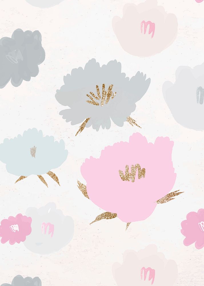 Floral pattern background vector hand drawn