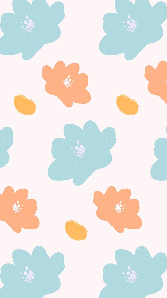 Pastel colorful vector floral pattern social banner for kids