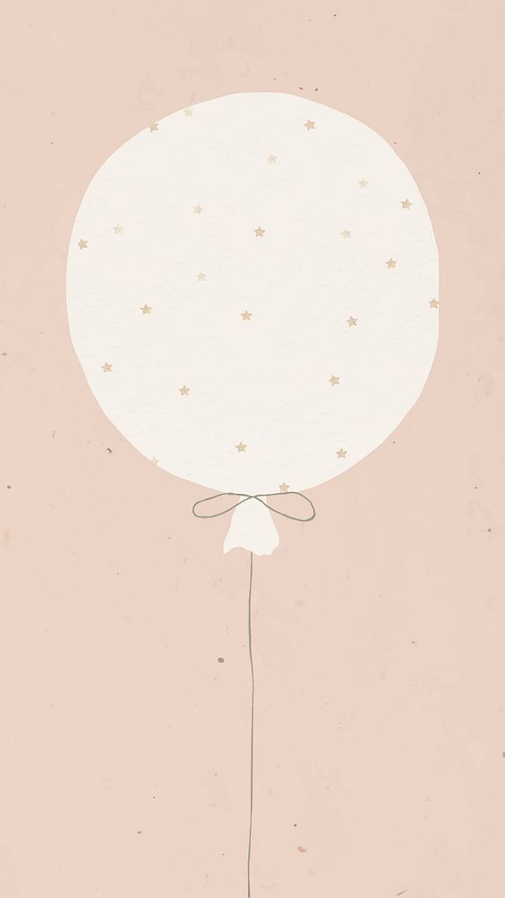 Cute starry beige balloon vector design element