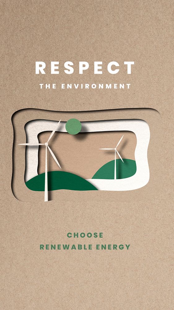 Respect the environment template vector wind farm non-toxic ecosystem