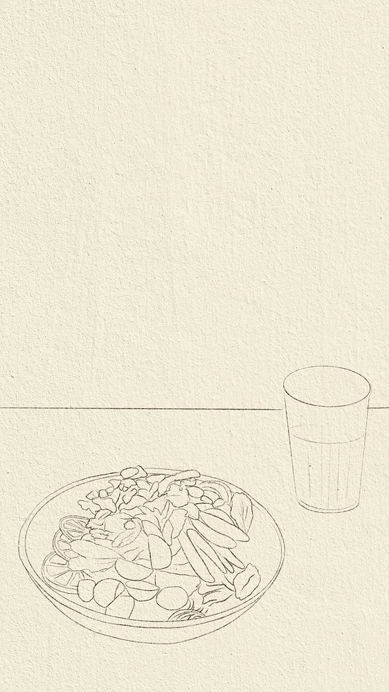 Healthy food background vector simple line drawing