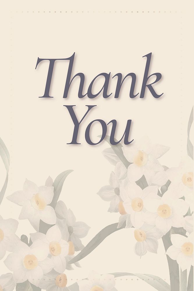 Editable spring template vector with thank you text