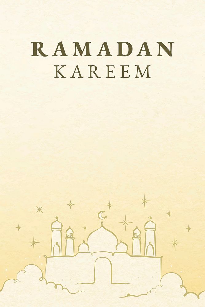 Editable ramadan template vector for social media post with Islamic architecture